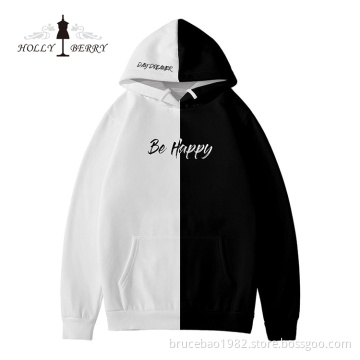 Fashion Contrast Color Printing Knit Hoodie